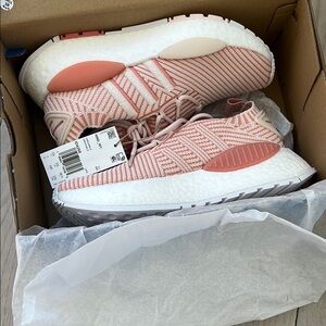 Adidas NMD W1 Striped Pink and White Sneakers